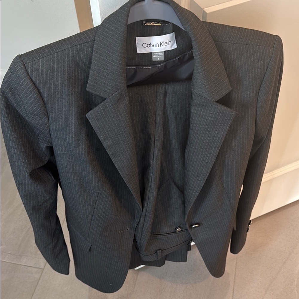 Calvin Klein Charcoal Pinstripe Jacket